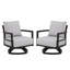 Chaise de patio d'extérieur pivotante en aluminium thermolaqué haut de gamme Everly avec coussins Sunbrella® (table d'appoint non incluse)