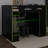Full Size Wood Loft Bed For Bedroom, Gaming Bed With Desk,Wardrobe,Ample Storage Space And RGB LED Light-1439474119