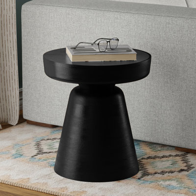 Robbie 16"W Solid Mango Wood Boho Contemporary Rustic End Table with Multipurpose Function