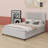Upholstered Platform Bed with 2 Drawers and 1 Trundle, Classic Headboard Design-1223924938-1223924937