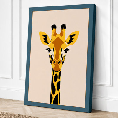 Geometric Giraffe Modern 1 Piece Wrapped Canvas Wall Art