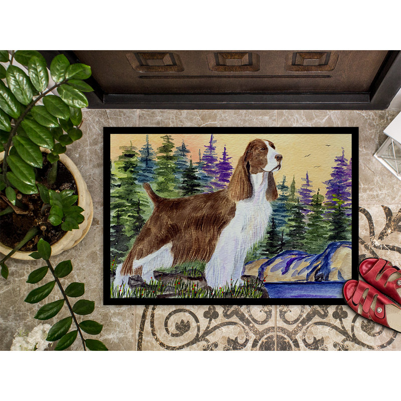 Tapis d'entrée antidérapant Tappen Springer Spaniel, Rectangle 2 pi x 3 pi