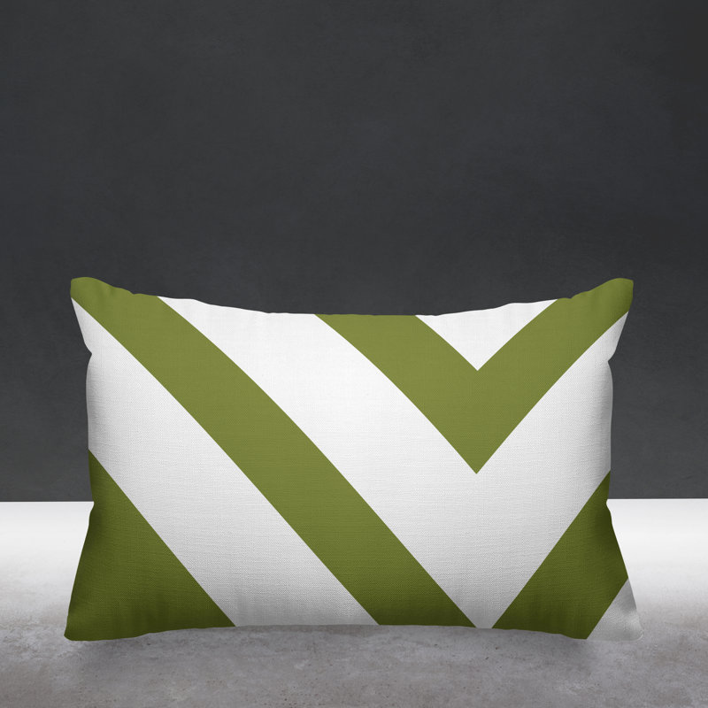 Coussin décoratif intérieur / extérieur Dwight, 14 po x 20 po, Vert olive, Rectangle
