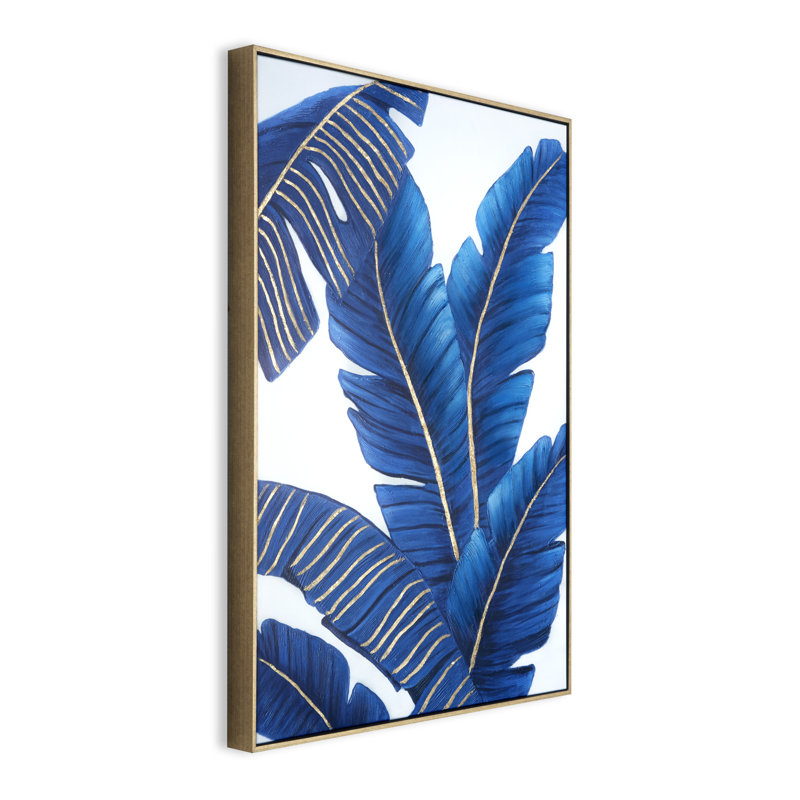 Art for the Home Blissful Blue Tropics Framed Printed Canvas