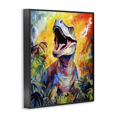 Fierce Roaring T-Rex Framed Giclee, design by Creative Studio