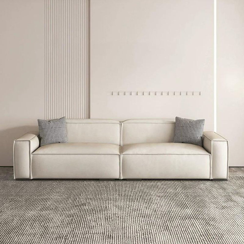 Coussin de canapé modulaire en similicuir blanc, Blanc