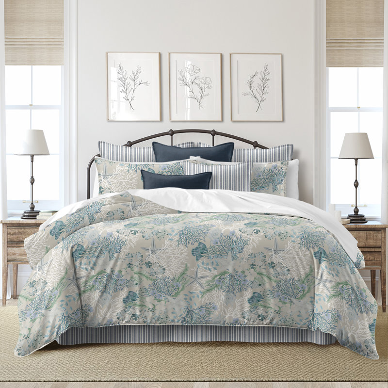 Under The Sea  Ocean Cotton Duvet Cover Set, Twin Duvet Cover + 7 Additional Pieces