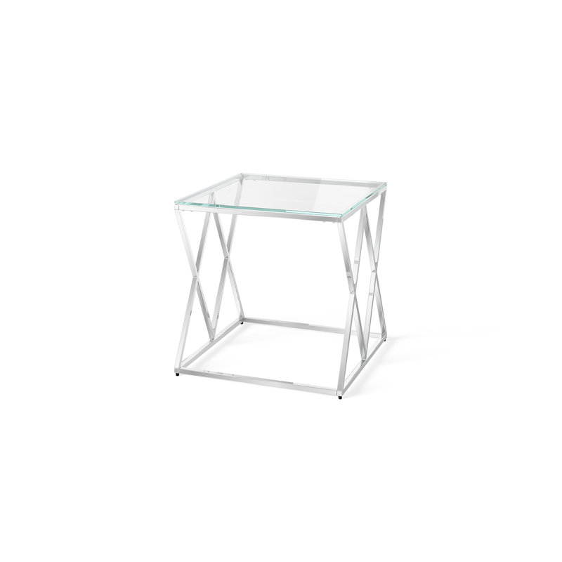 Gabrielle Glass Top Frame End Table