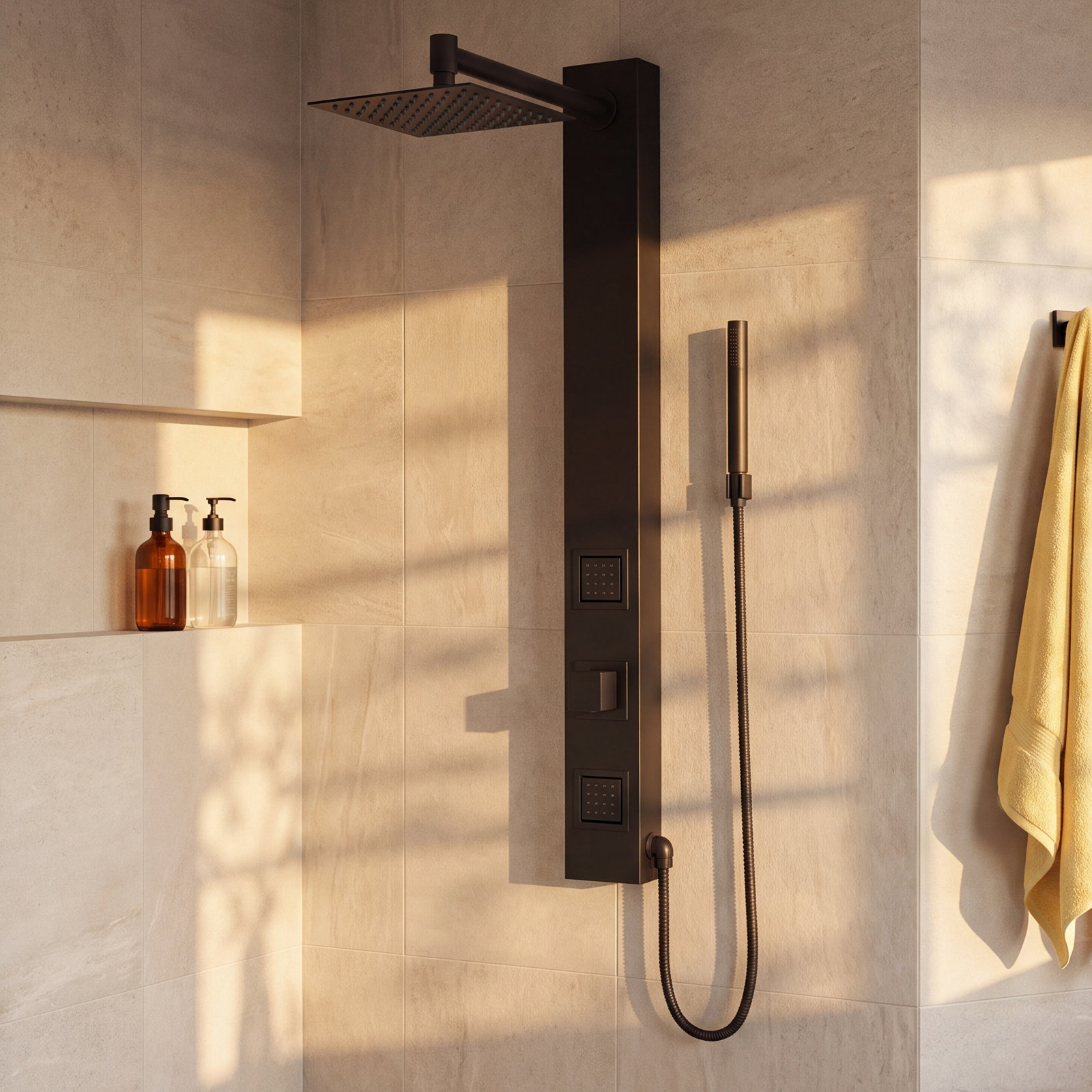 Orchid 2-Jet Shower System with Hand Wand, Matte Black