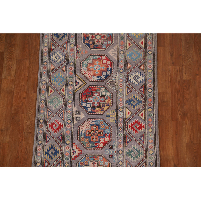 Tapis de couloir oriental fait à la main Kazak 3 x 8