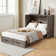 Rangement escamotable pour armoire escamotable avec prises de courant blanc rustique