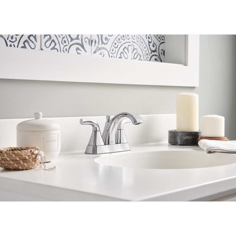 Parkwood Centerset 2-handle Bathroom Faucet, Chrome, Drain Assembly Included