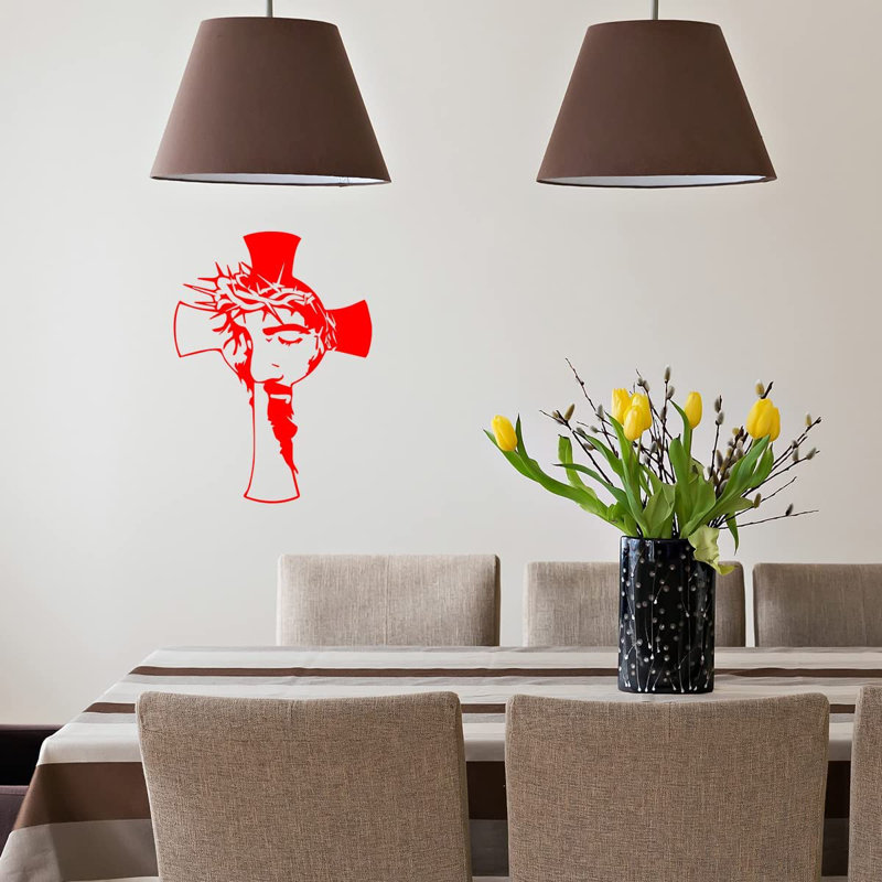 Religious & Spiritual Non-Wall Damaging Wall Decal, Red, 18" H x 14" W