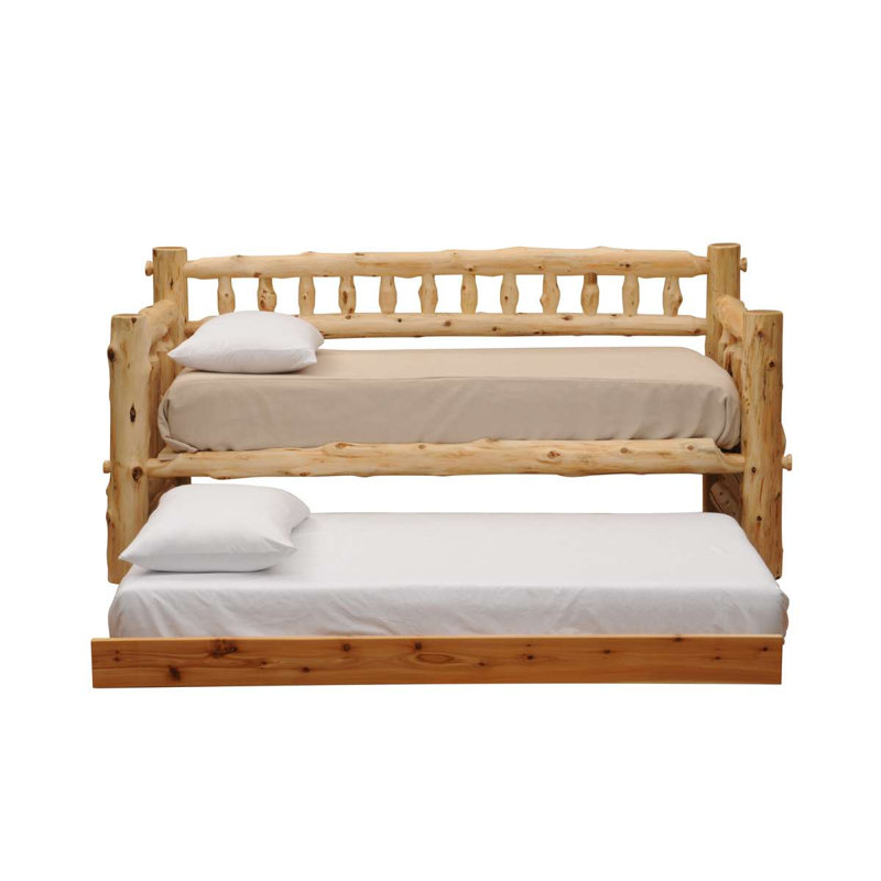 Lit de jour Fireside Lodge Cedar Log - sans couchette - Vintage, Finition rétro, Aucune