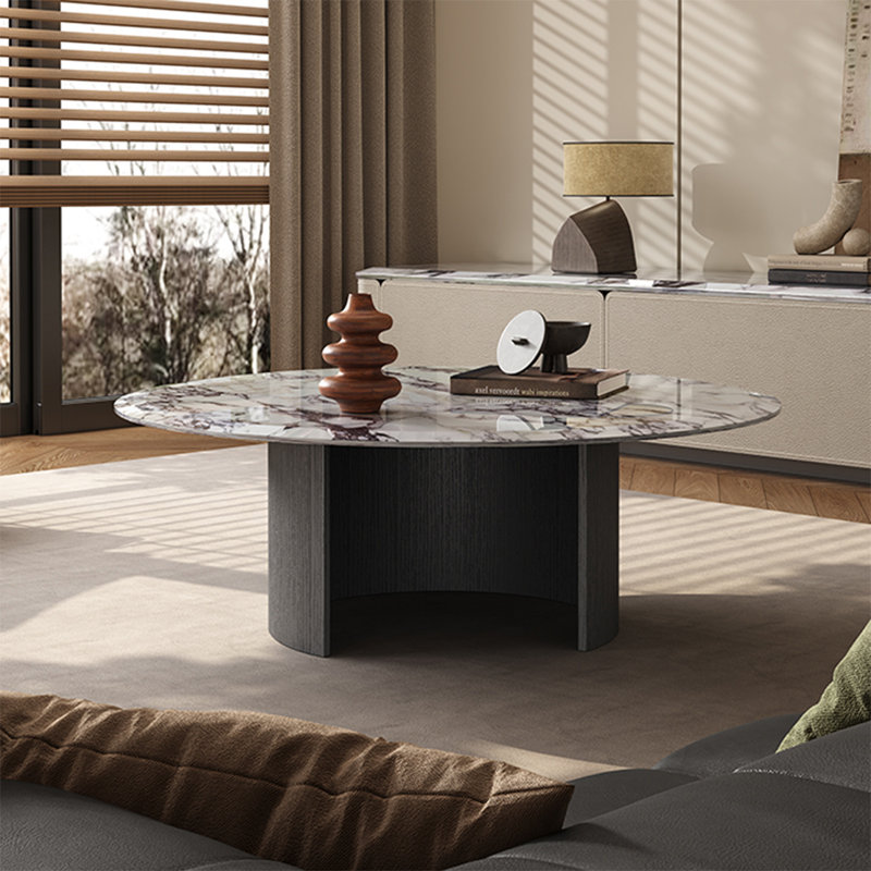 Table de salon simple en marbre, H 15 po x L 35,4 po x l 35,4 po