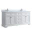 Ensemble de meuble-lavabo autoportant blanc 72 po avec comptoir en marbre blanc Harkness