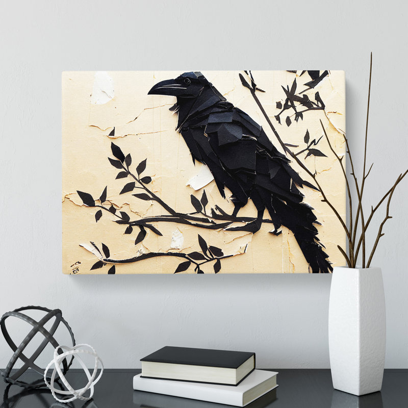 Fabulous Raven Bird - Wrapped Canvas Print, 35cm H x 50cm W x 3cm D