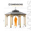 Cedar Wooden Gazebo EGGI - 3.96m x 3.96m, Anthracite-87418721