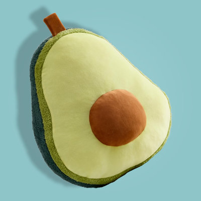 Coussin décoratif en forme d'avocat, coussin en peluche unique et amusant pour canapé, salon ou lit (lot de 1)