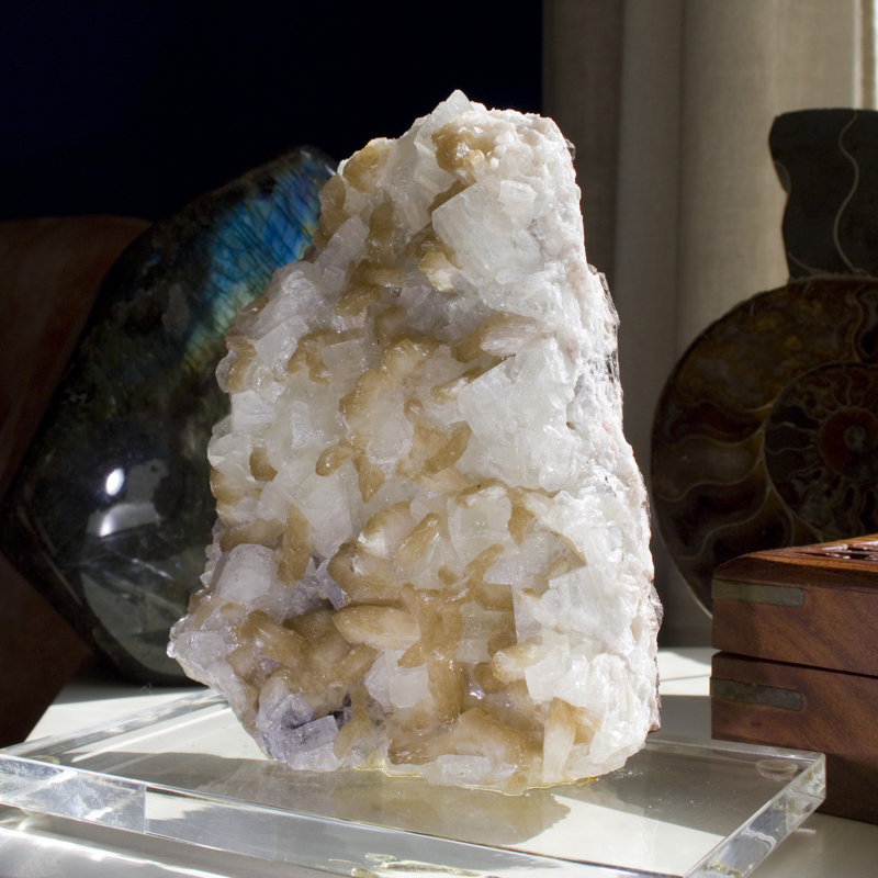 Apophyllite et Stilbite - montés sur pied