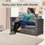 Gennett 130cm Wide Wicker Patio Sofa with Cushions