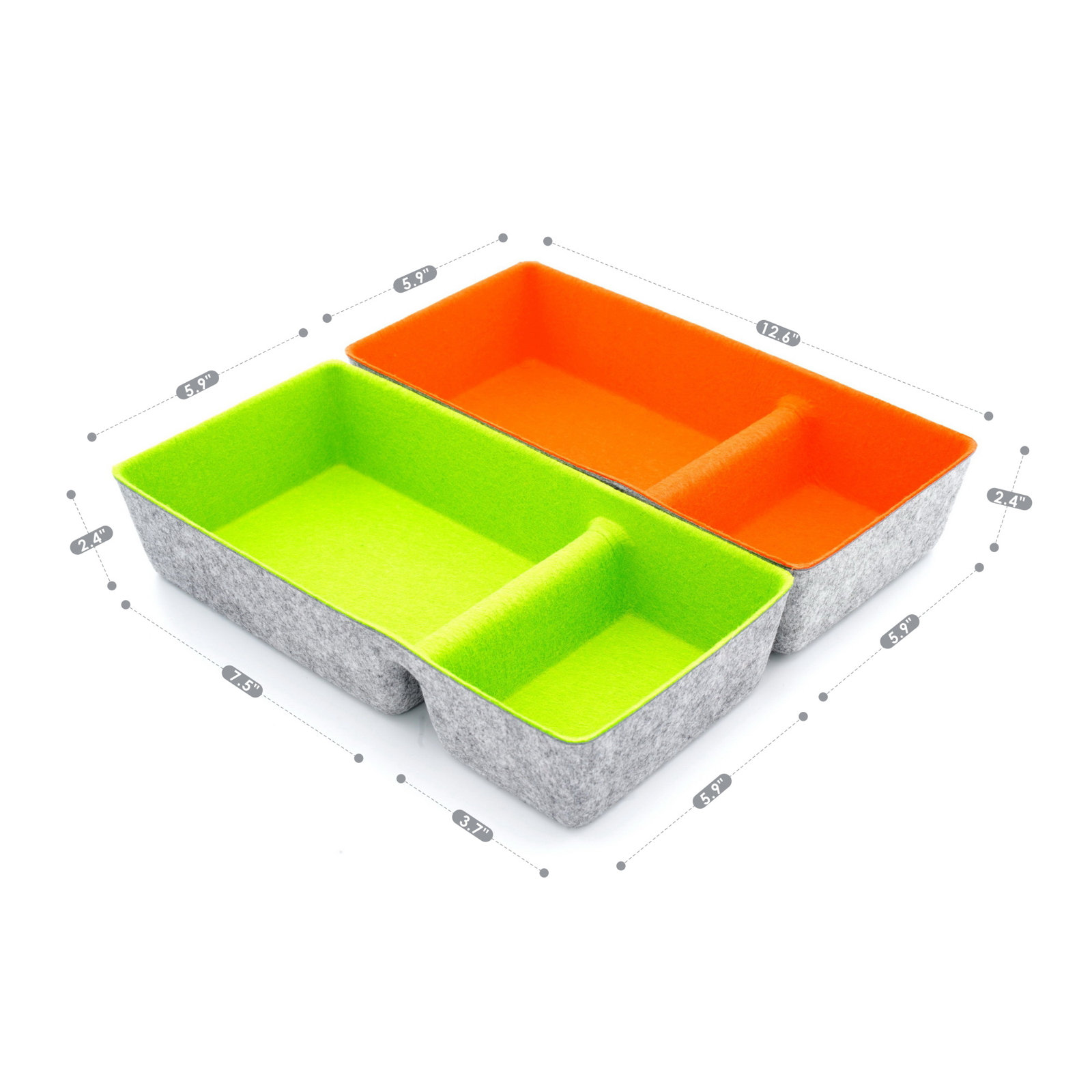 Anadi Organizer Set, Orange + green