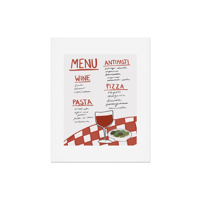 Athènes, reproduction de menu italien - sans cadre