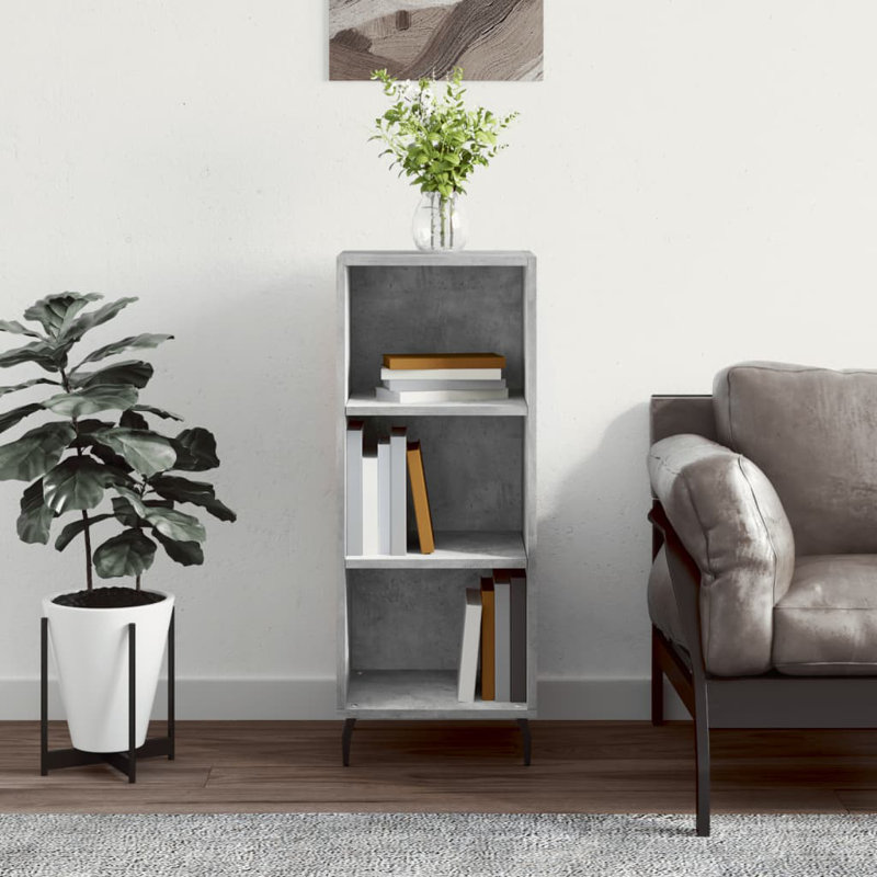 Maizler 90 cm H x 34.5 cm W Standard Bookcase, Concrete Oak