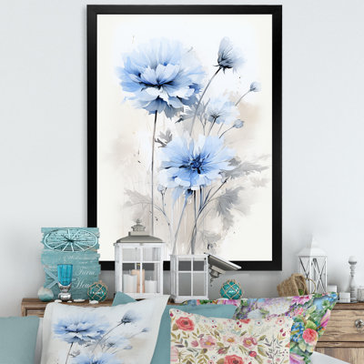 " Minimal White And Blue Cornflowers Expression "