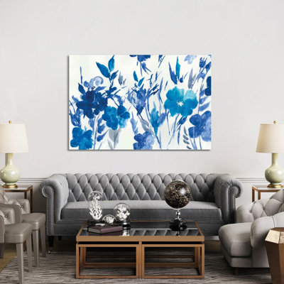 Blue Meadow 1 Piece Wrapped Canvas Painting