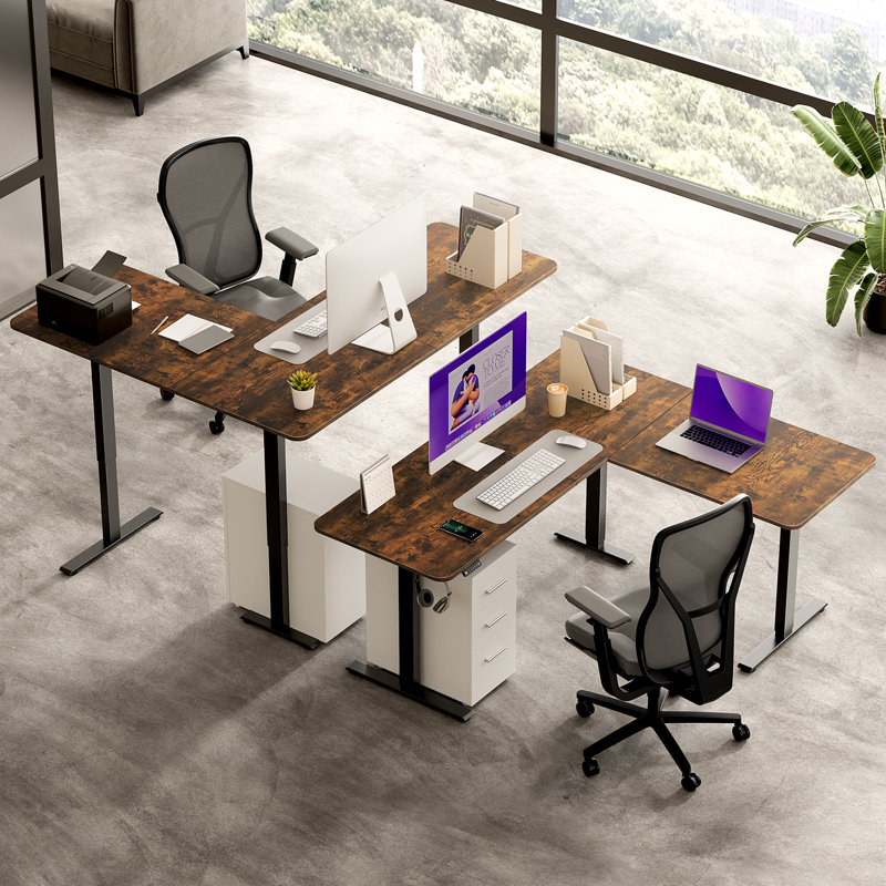 Home office L-Shaped standing Desk – Adjustable Standing Desk for Corner Office, or Creative Studio
