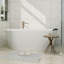 Tangent 67" x 31.5" Freestanding Soaking Tub Solid Surface Resin Stone Bathtub with Black Bath Pollow
