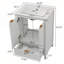 Meuble-lavabo moderne de 24 po avec lavabo, trou de robinet simple, panneaux de porte texturés, grand rangement et charnières à fermeture en douceur-33423260