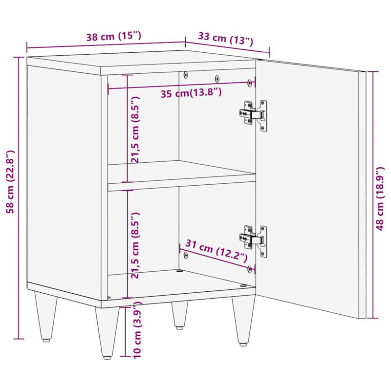 Solid Wood Bathroom Cabinet, White