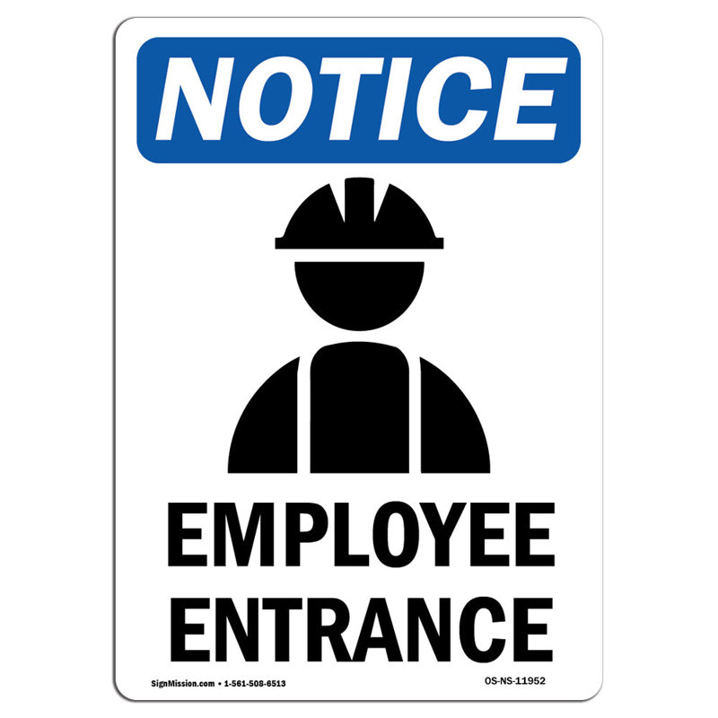 Panneau d'entrée pour employé