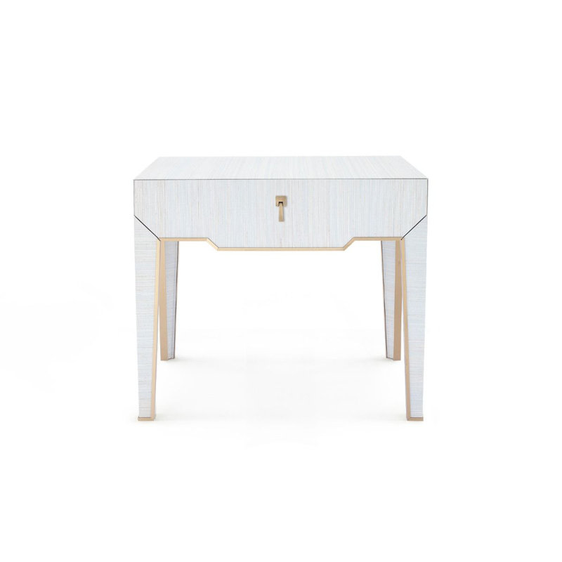 Madeline Solid Wood End Table, Platinum