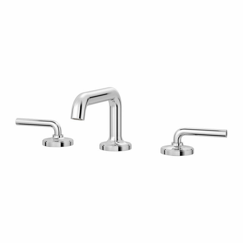 Robinet de salle de bain à large entraxe avec drain TENET, Chrome poli