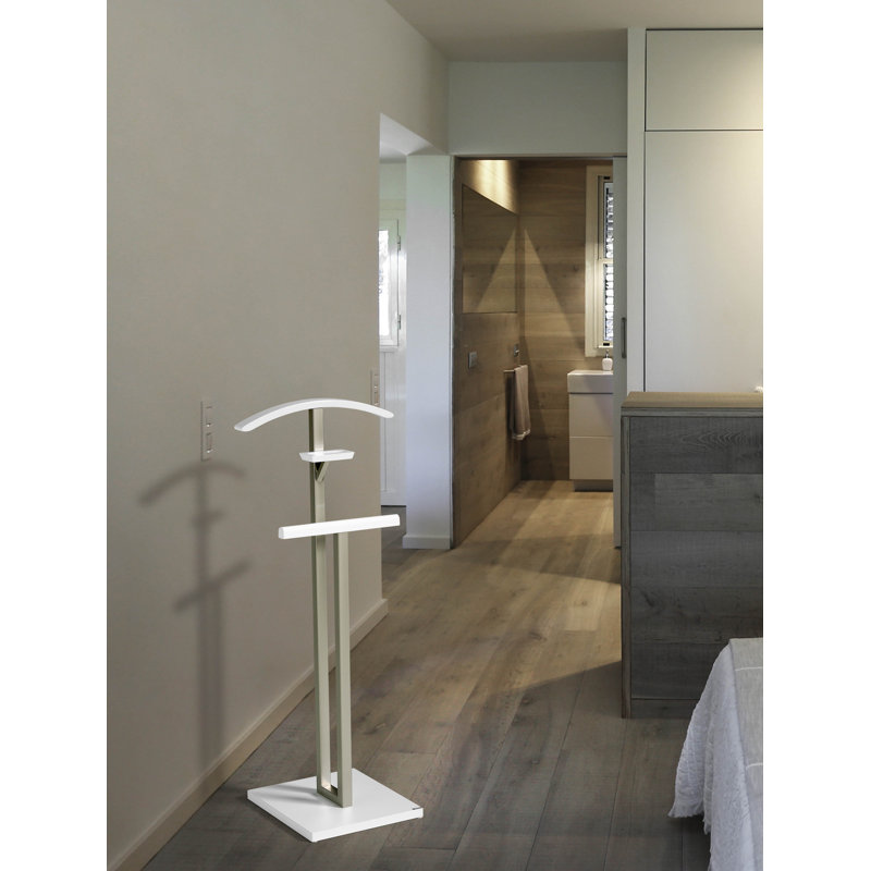 Solid Wood Freestanding Valet Stand, White