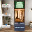 Armoire-penderie de 239 cm de haut avec 2 portes, éclairage DEL à détecteur de mouvement, 2 tiroirs et portes coulissantes de style grange. Meuble de rangement en bois avec compartiment supérieur. Parfait pour la chambre à coucher. Couleur : marron.-326746182-326746183