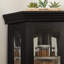 Armoire peu encombrante avec 6 tablettes réglables, assemblage et fonctionnalité, tablettes d'angle en verre noir, assemblage facile,