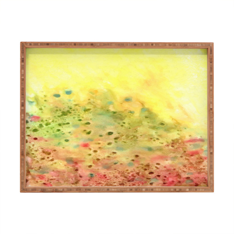 Rosie Brown Wood Tray, 1.75" H x 14" W x 18" D