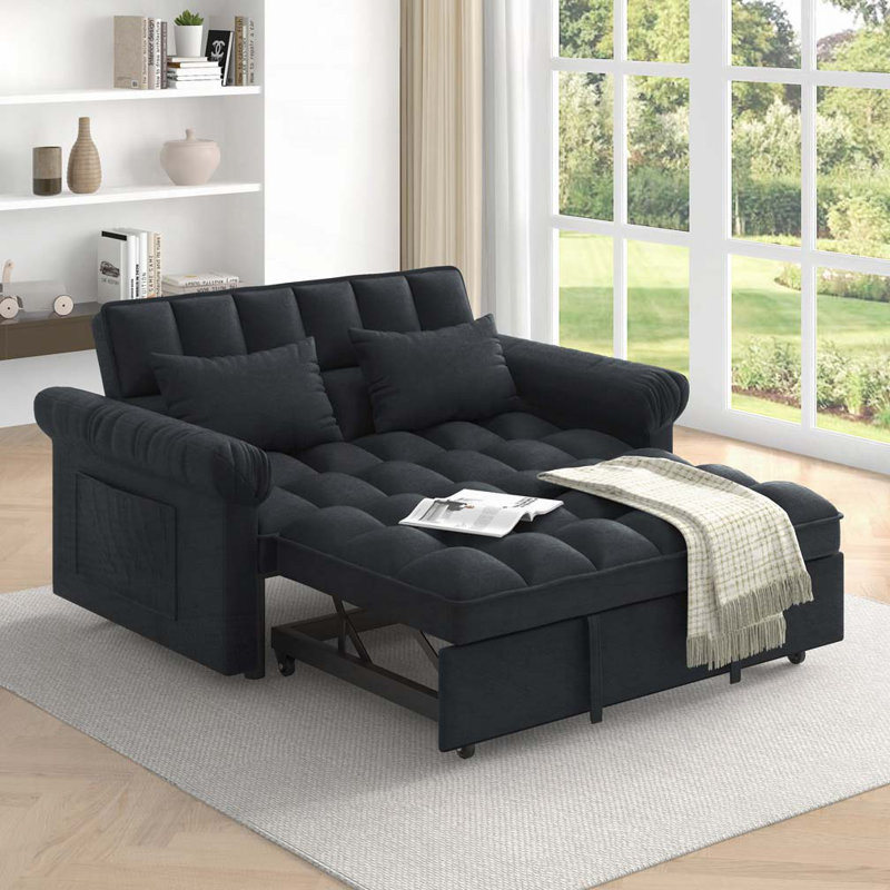 Pull-out Speeper Sofa Bed, Black