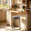 Tabouret de bar pivotant sans dossier, tabouret rond rembourré en chenille avec structure en métal-306134608