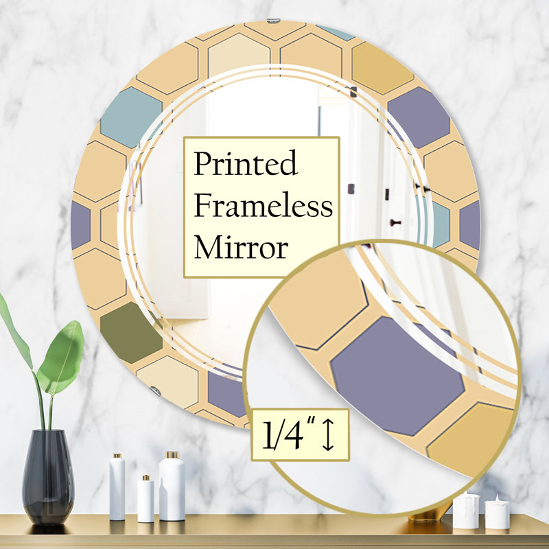 Miroir mural Triple C, H 31,5 po x l po, Hexagone
