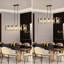 Lustre carré / rectangulaire à 5 lumières à intensité variable pour salle à manger-1479989828-1479989827