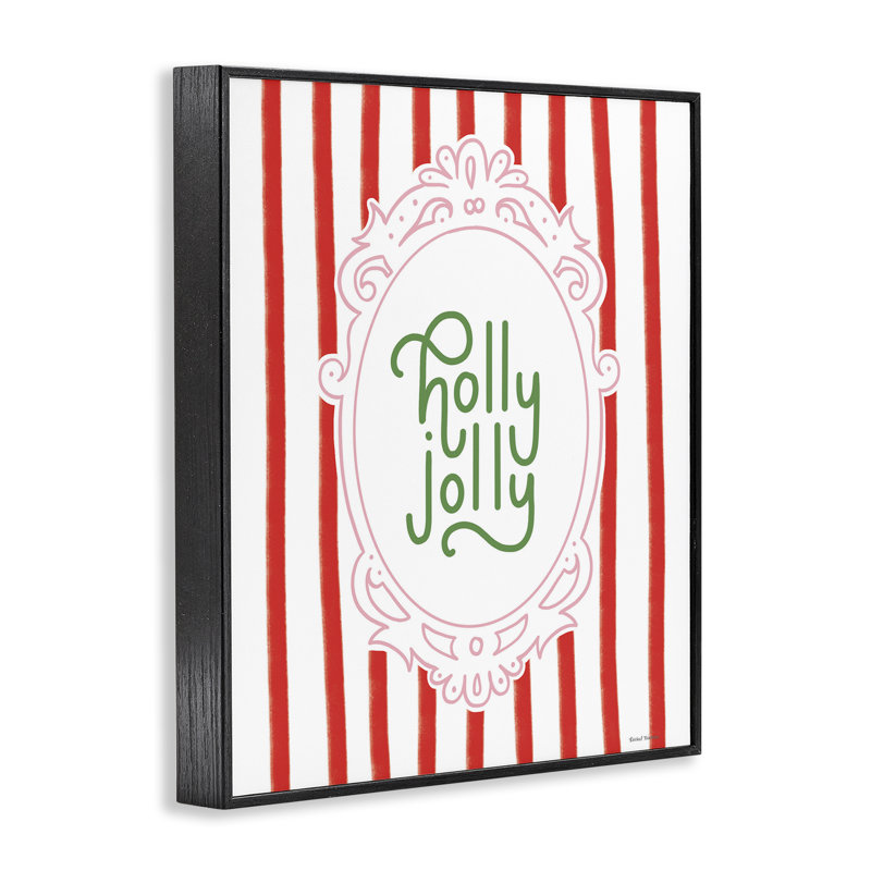 Impression Holly Jolly, H 14 po x l 11 po, Giclée encadrée noir minuit
