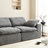 114" Modular Deep Seat Sofa, Plush Towel Fabric, Full Foam Compressed Sofa with Movable Back Cushions, No Assembly 3-Package Couch-1302388194-1302388192