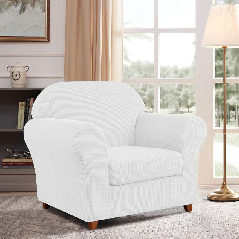 Box Cushion Armchair Slipcover, Off-White