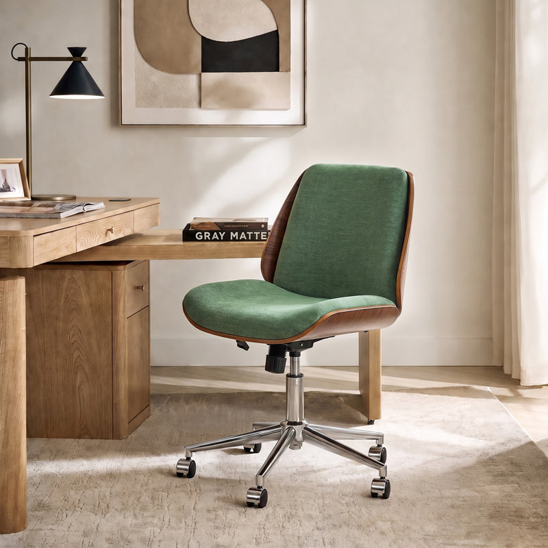 Chaise de bureau Oswina Ember, Polyester vert