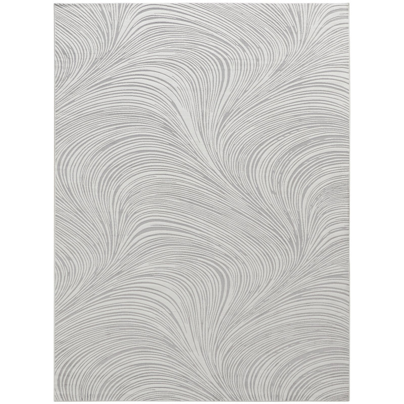 Tapis d'intérieur moderne DKNY Central Park West, Rectangle 7 pi 10 po x 9 pi 10 po, Gris